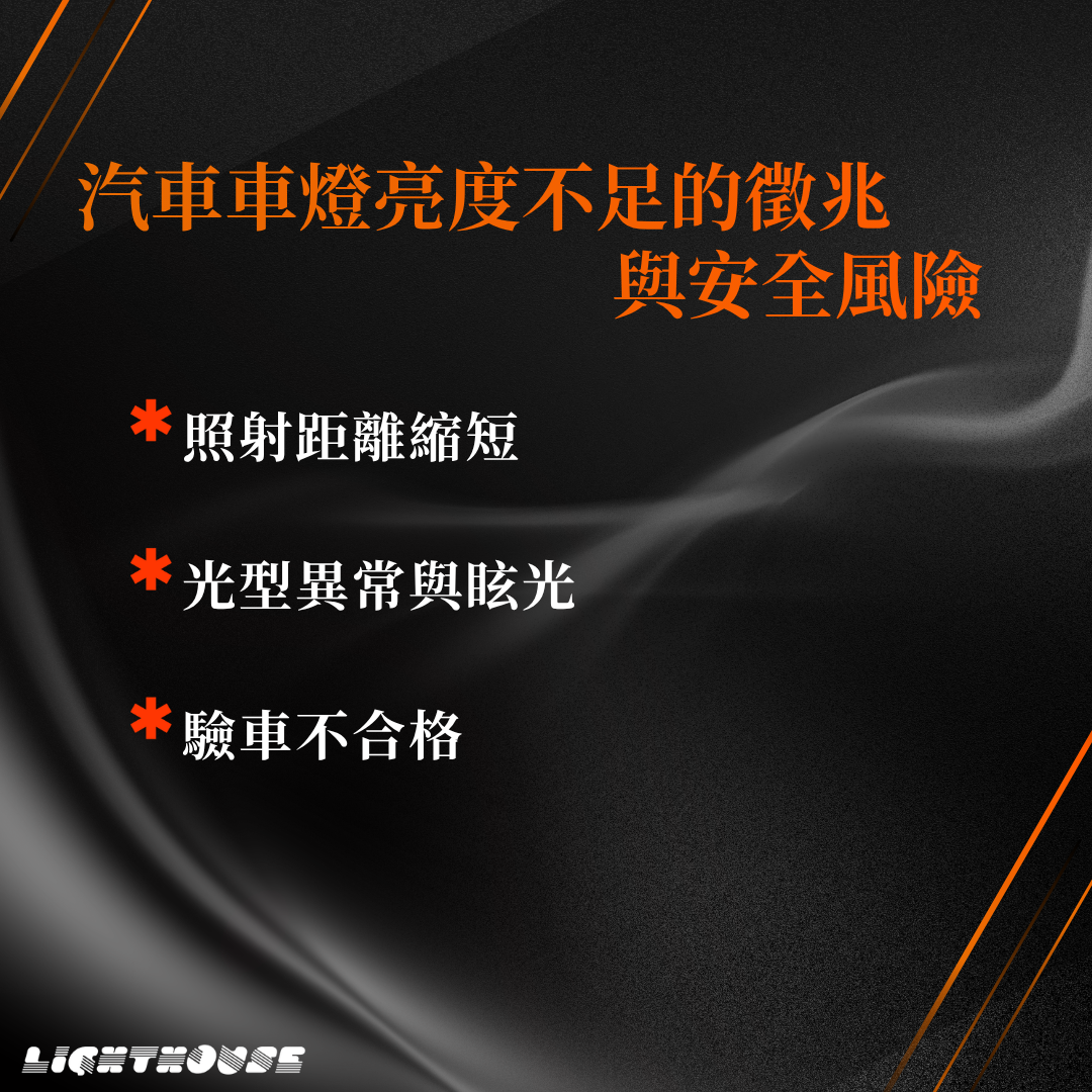 汽車車燈亮度不足